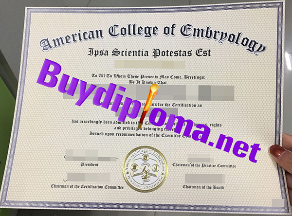 American College Of Cmbryology certificate