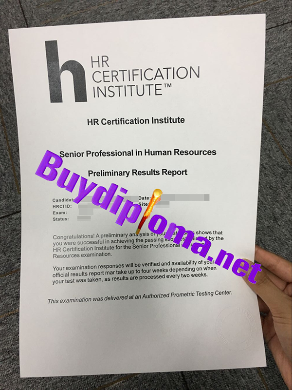 HR Certtification Institute results report