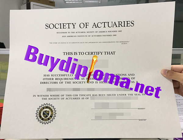 Society Of Actuaries certificate